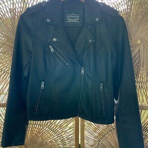 Levi’s Women’s Black Leather Moto Jacket Small